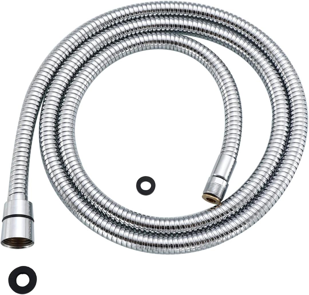 Kitchen 59-Inch or 150CM Pull Down Sink Faucet Replacement Pull Out Spray Head Hose Stainless Steel (Electroplating, 1.5 meters)