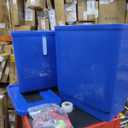 Beverage Bin Blue Commercial with Wheels – Dual Compartment for Liquid Waste & Garnish Disposal – HDPE Drink Dump Station for Bars, Restaurants & Events