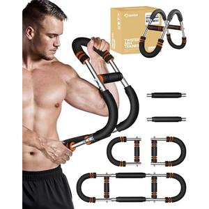 Saker Twister Arm Trainer, Adjustable Chest Workout Equipment, Forearm Strengthener, Portable Power Twister Bar, Detachable Design Fitness Anywhere（40-90lb）