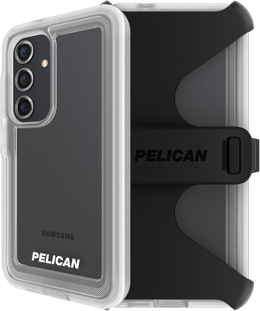 2 x Pelican Voyager - Samsung Galaxy S24 Plus Case [6.7"] [18ft MIL-STD Drop Protection] [Wireless Charging] Phone Case for Samsung Galaxy S24 Plus w/Belt Clip Holster Phone Stand - Anti Yellowing - Clear