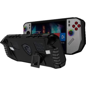 Protective Case for MSI Claw A8 BZ2EM 8-inch 2025 - TPU Cover with Fixed Kickstand & Cooling Vents, Compatible with Ryzen Gaming Handheld (Matte Black)