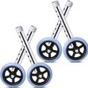 Tallew 4 Pack Universal Walker Wheels, 5 Inch Replacement Wheels for Seniors Walkers, 8 High Adjustment Replacement Feet Parts