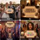 Large LED Wedding Bottle Service Sign, Personalized Marquee Signs with Letter Stickers for Wedding Reception, Birthday Party Nightclub Decor Entrance Props, DIY 20"x 12.1" Warm White Light Signage