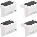 Solar Powered Step Lights for Outdoor Stairs, Railing, Fence Post, Pathway, Yard, Patio - 1 LED, White Lampshade, 8 Pack, 32 pcs