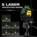 PREXISO 360 Laser Level with Tripod & 2 Plumb Dots - IP54 Rechargeable Point Cross Laser Level Self-Leveling- Lazer Leveler Tool 3 Brightness Settings, Plumb Spot Lazer Level for Construction, Ceiling