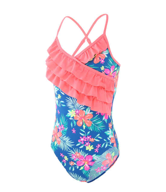Girls One Piece Swimsuits Beach Swimwear Hawaiian Bathing Suits for Kids 15-16 Years