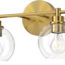 VONLUCE Bathroom Light Fixtures, 4-Light Vanity Light with Globe Glass Shades E26 Sockets, Bathroom Lights Over Mirror for Bedroom Hallway Living Room, Gold Finish