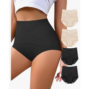 Women's High Waisted Underwear Slightly Tummy Control Cotton Panties Full Coverage Postpartum Briefs 4 Pack 3XL Women's High Waisted Underwear Slightly Tummy Control Cotton Panties Full Coverage Postpartum Briefs 4 Pack 3XL