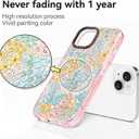 for iPhone 14 Case Cute - Durable Shockproof 6.6 ft Drop Impact Phone Case - Funny Blue Spring Design (6.1") Glitter Pink