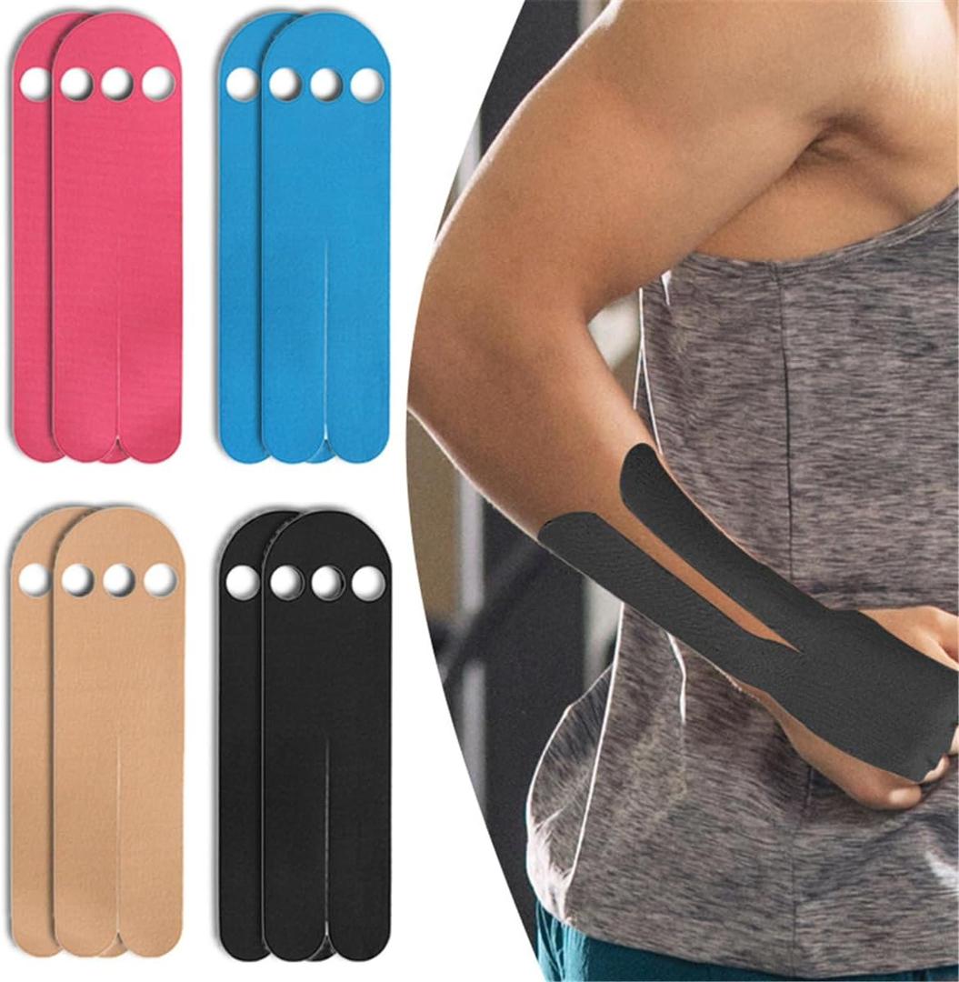 Precut Kinesiology Tape for Wrist, 8 Pcs Athletic Sports Tape for Wrist Support & Stability, Waterproof Breathable Hypoallergenic Tape for Carpal Tunnel & Muscle Pain Relief, 4 Colors