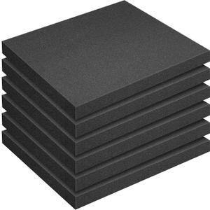 6 Pcs Polyurethane Foam Sheet- 16 x 12 x 1.5 Inch Cuttable Foam Inserts for Cases- Packing Foam Pads for Toolbox Camera Storage and Crafts