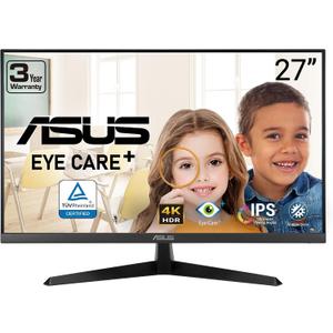 ASUS 27 4K Eye Care Monitor (VY27UQ) - UHD (3840 x 2160), IPS, HDR10, Adaptive Sync, Eye Care Plus, Display Port, HDMI, Speaker, DisplayWidget, Blue Light Filter, Flicker Free