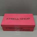 ATBELL Kitten Heel Mules for Women Bow Tie Suede Stiletto Heels Mule Pointed Toe Studs Slide Heeled Sandal Pumps for Wedding Dress Party Black Size 8