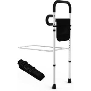Bed Rails for Elderly Adults Safety - Adjustable Bed Assist Rails for Full Size, Portable Bed Cane for Seniors With Storage Pocket, Hold Up to 330 Lbs, Easy Setup, Bedside Safety and Stability
