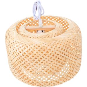 Angoily 1pc Woven Pendant Light Simple Indoor Ceiling Decor for Home Tearoom and Restaurant Elegant Lighting Fixture for Bedroom and Dining Room Natural Color