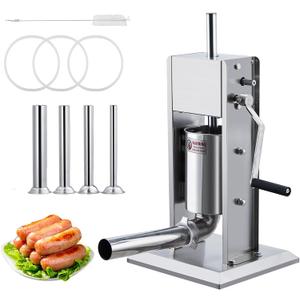 GarveeHome Sausage Stuffer, Manual 7 LB/3 L Sausage Maker Machine, Meat Stuffer With Dual Speed, Stainless Steel Heavy Duty Sausage Filler With 4 Stuffing Tubes, for Commercial and Home Use GarveeHome Sausage Stuffer, Manual 7 LB/3 L Sausage Maker Machine, Meat Stuffer With Dual Speed, Stainless Steel Heavy Duty Sausage Filler With 4 Stuffing Tubes, for Commercial and Home Use