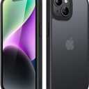 JETech Matte Case for iPhone 14 6.1-Inch, Shockproof Military Grade Drop Protection, Frosted Translucent Back Phone Cover, Anti-Fingerprint (Black)