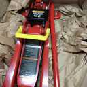 Jack Boss Floor Jack 2.5 Ton (5500 LBs) Hydraulic Low Profile Trolley Car Jack with Portable Storage Case, Lifting Range 3.5" to 14", Fit Use for Automotive Sedans, Red