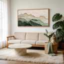 Aurlan 3D Textured Green Abstrcat Ocean Framed Canvas Wall Art 40x20 Inch