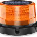 AnTom Solar LED Wireless Strobe Lights, Waterproof Rechargeable Amber Beacon Light with Strong Magnetic Base, Warning Rotating Flashing for Working Vehicle