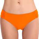Women's Bathing Suit Bottoms Full Coverage Ruched Bikini Tankini Bottom Swimsuit Brief (Large, Orange)