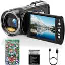 Video Camera Camcorder HD 2.7K 36MP Kids Camcorder Vlogging Camera for YouTube TikTok Digital Video Camera Recorder,Christmas Stickers,8X Digital Zoom Camera for Kids (Black)