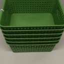 Sandmovie Plastic Weave Storage Baskets for Kitchen Bathroom, Green, 6 Packs