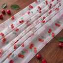 4 Pcs Cherry Table Runners 29 x 70 Inch Glitter Cherry Tulle Lace Table Runner for Birthday Party Baby Shower Wedding Summer Home Kitchen Decor