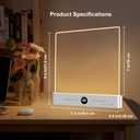 8.4" Rechargeable LED Flat Reading Light, 3 Color Modes Stepless Dimming Book Light with Timer, Eye-Care Brightness Adjustable Clear LED Reading Lamp for Bed, Study, Book Lovers, Dorm, Travel (white)
