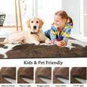 Foxmas Cow Print Rugs for Living Room Bedroom, 8x10 Washable Non-Slip Low Pile Indoor Floor Rug, Carpet for Dining Room Kitchen Office Western Home Decor, Brown