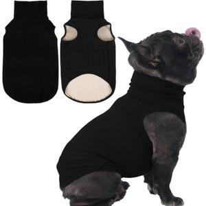 IECOii XXL Dog Sweater - Stretch Fleece Vest with Turtleneck, Blue, XX-Large, Warm Christmas Winter Pullover for Large Dogs Like Pitbulls, Turtleneck Dog Fleece Sweater Coat Cozy Pet Pajamas Sweatshirt