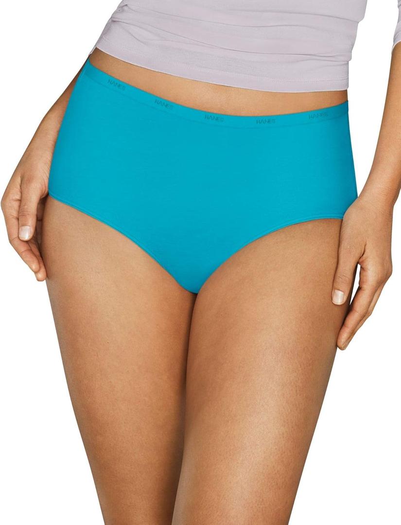 Hanes Women's Signature Cotton Breathe Briefs Underwear Pack, 6-Pack (Colors May Vary)