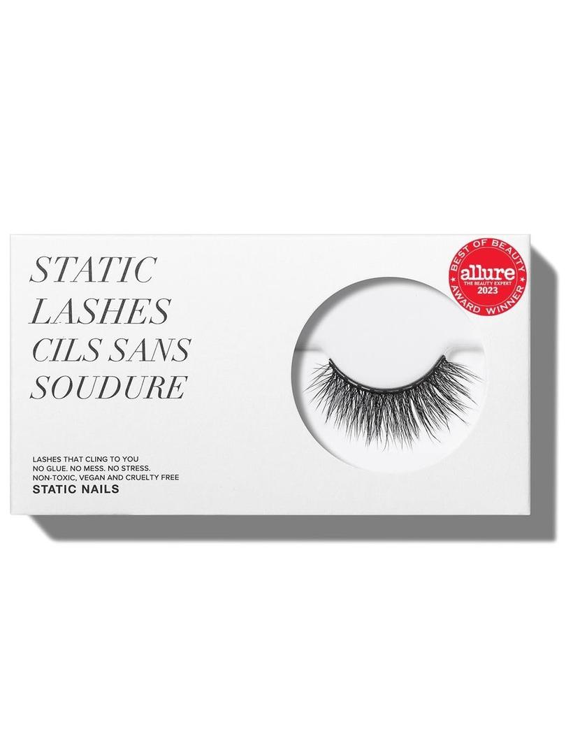 Static Nails Magnetic Eyelashes | Serving Looks (Black, Glam) | Comfortable Magnetic Lashes, Fake Eyelash Extension Kit, False Lashes | Reusable, No Glue Needed, 3D Natural Look Eyelashes