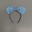 XINXIYAN Mouse Ears Headbands for Women Glitter Sequin Mouse Ears Bow Headband Birthday Party Princess Decoration (Blue, One Size)