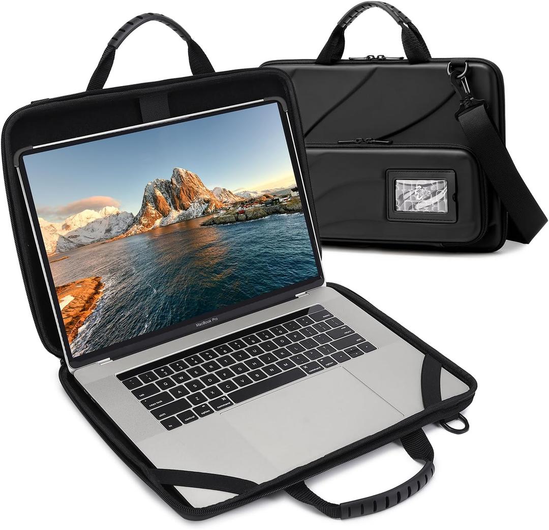 17 Inch Laptop Case,Laptop Messenger Bag for Macbook Pro Air Chromebook HP Lenovo Work-in Computer Hard Shell Laptop Bag for Men Women with Pouch and Shoulder Strap