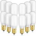 12PCS Christmas Village Light Bulbs E12 Base T20 LED Christmas Village Replacement Light Bulbs Accessory for Christmas Village Lights Christmas House Replacement Bulbs Accessories (Gold Base)