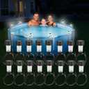 16Pcs Solar Pool Lights,Waterproof LED Solar Lights White Light at Night for Swimming Pool Lights for Above Ground Pools,Solar Framed Pool Light Pool Accessories for Frame Pool Decoration