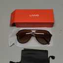 livho Trendy Polarized Aviator Sunglasses Women Men, Retro Sun Glasses for Women Men 2025, Oversized UV Protection Shades (Dark Brown Tortoise/ Brown)