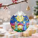 4 x Christmas Ornament, Christmas Tree Decor, Christian Ornament, Nativity Scene, Religious Home Decor, Christian Gifts, Religious Gifts, Gift Exchange, Gift Idea - Pattern B