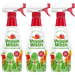 Veggie Wash Fruit and Vegetable Wash, Ideal for Cleaning Produce, 16 Fluid Ounce, Pack of 3