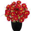 DILATATA Red Poppy Artificial Flowers in Pot 12 Inch Fake Flowers Silk Poppies Arrangement Faux Plant Flower Decor for Spring Home Decor Table Centerpiece Garden Porch Window - Red