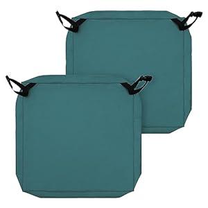 Easy-Going Waterproof Patio Seat Cushion Covers 22x20x4 inch 2 Pack Replacement Non-Slip Outdoor Cushion Slipcover with Zipper and Adjustable Straps for Outdoor Furniture, Covers Only