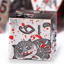 Metal DND Cat Dice Polyhedral RPG Dice Set with Gift Case for Dungeons Dragons Role Playing Game, 7PCS D and D Dice D6 D8 D10 D12 D20 D% (Blood)
