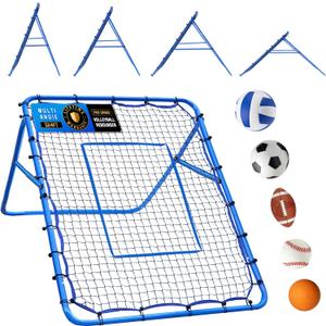 Volleyball Baseball Rebounder Net, Softball Rebounder Pitchback Net Quick Adjustments, Quick Adjustments Lacrosse Bounce Back Practice Equipment, Ideal for Outdoor Indoor and Backyard Training