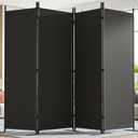 Room Divider 6FT Tall Folding Privacy Partition Screen, 88'' W Portable Wall Divider for Room Separation, Freestanding 4 Panel Room Divider Panel Privacy Screen for Dorm Studio Office, Black