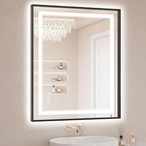30"x36" LED Bathroom Mirror with Lights, Front & Backlit, Anti-Fog, Dimmable, 3 Color Temperature, CRI 90+, LED Mirror for Bathroom with Premium Full Aluminum Frame, Touch Control with Memory