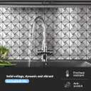 Art3d 10-Sheet Peel and Stick Backsplash Metal Mosaic Tiles for Kitchen Wall Decor, Stick on Aluminum Composite Tiles Stikers, Silver Windmill Puzzle Glass Mixed