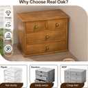 Oak Desk Organizer with Drawers, Durable Wooden Desktop Storage Box with Metal Handles & Non-Slip Silicone Pads, 4 Drawer Tabletop Organizer for Office, Bedroom, Bathroom, Vanity, and Makeup Walnut