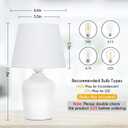 Sucolite Small 11.8" Table Lamps Set of 2, Bedside Nightstand Lamps for Bedroom Kids Room, Cute Desk Lamps with Studded Texture Base for Reading Nursery Living Room Office, White