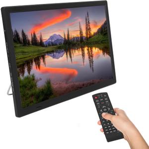 16 Inch Portable LED TV, 1080P Digital TV ATSC High Sensitivity Widescreen Television, , USB, Digital Tuner, AV in/Out, Display Monitor, Analog TV, ATV with Stand, Remote Control